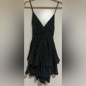 Women’s Lulus Black and White Striped Dress